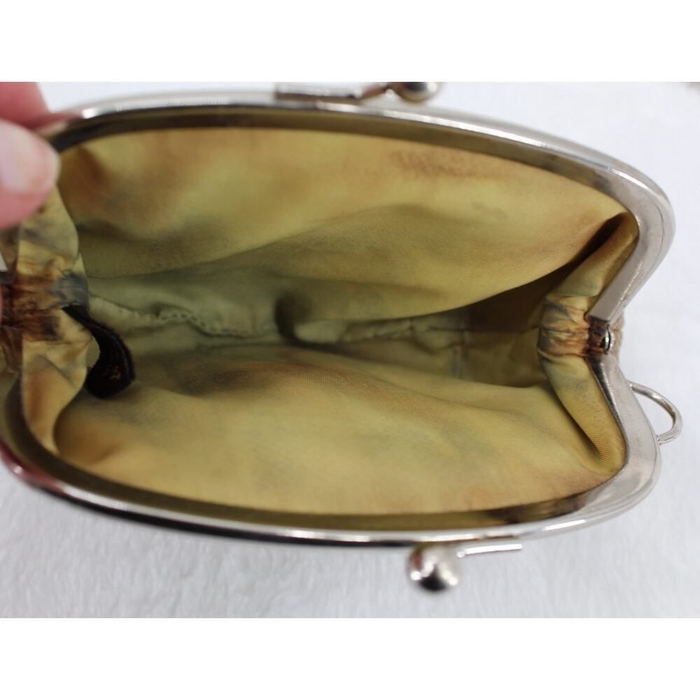COACH SIGNATURE C STRIPE Kiss Lock Framed Small Coin Change Purse - Picture 5 of 7